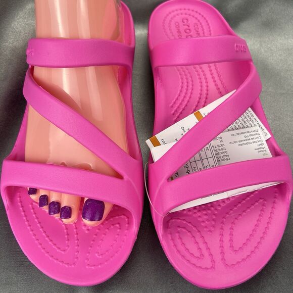 Crocs Kadee II Strappy Sandals Women's 8 Crush Pink Iconic Comfort Summer Slides - Picture 10 of 17